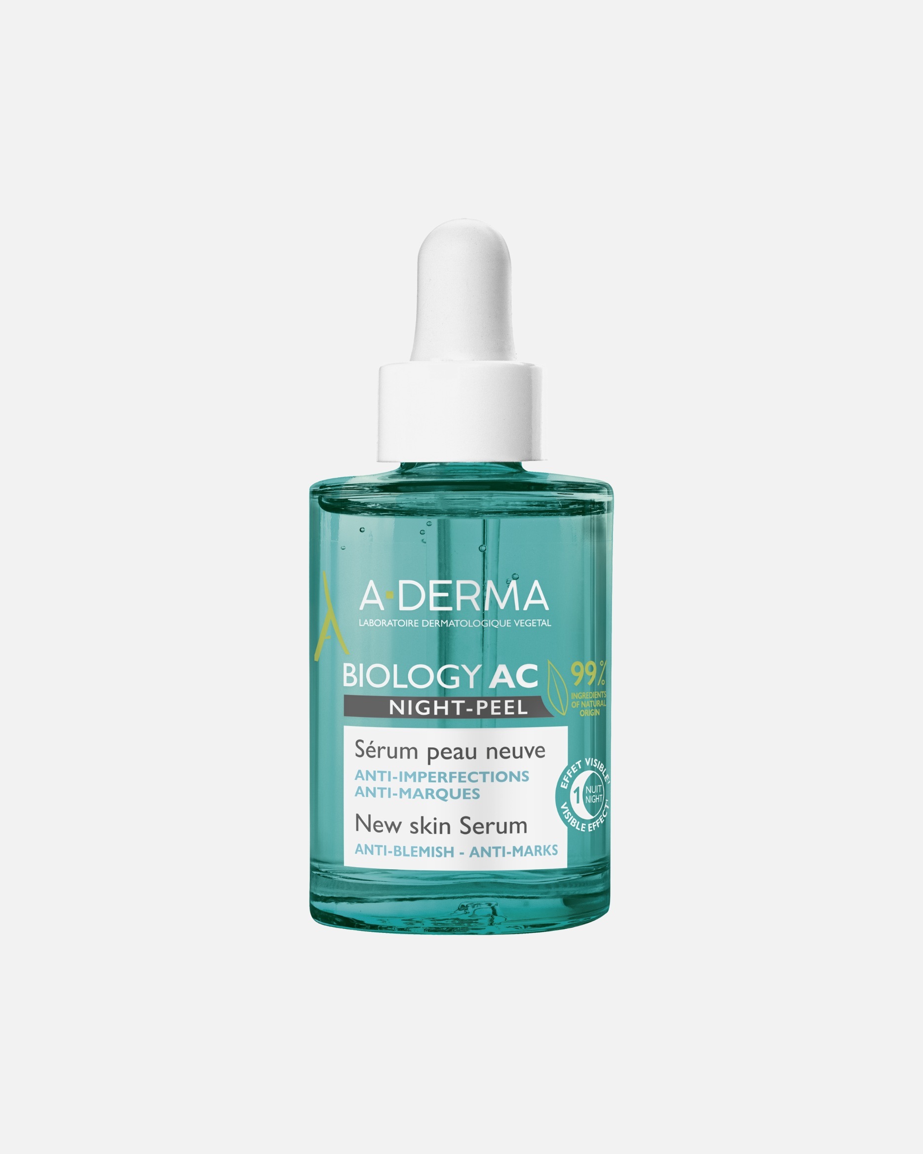 A-DERMA Glowserum Biology AC naktinis šveičiamasis serumas jaunai odai - 30 ml