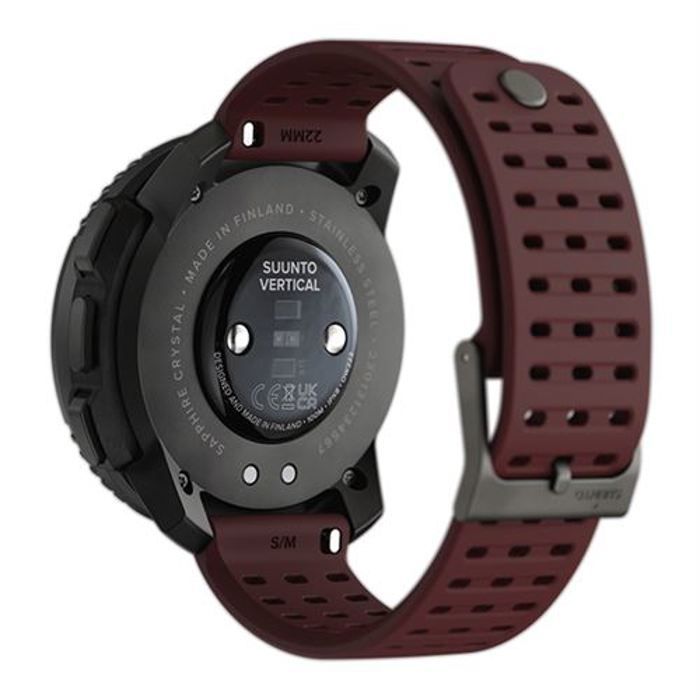 Smartwatch sportivo Suunto Vertical Black Ruby con GPS, altimetro e diametro schermo di 49 mm.