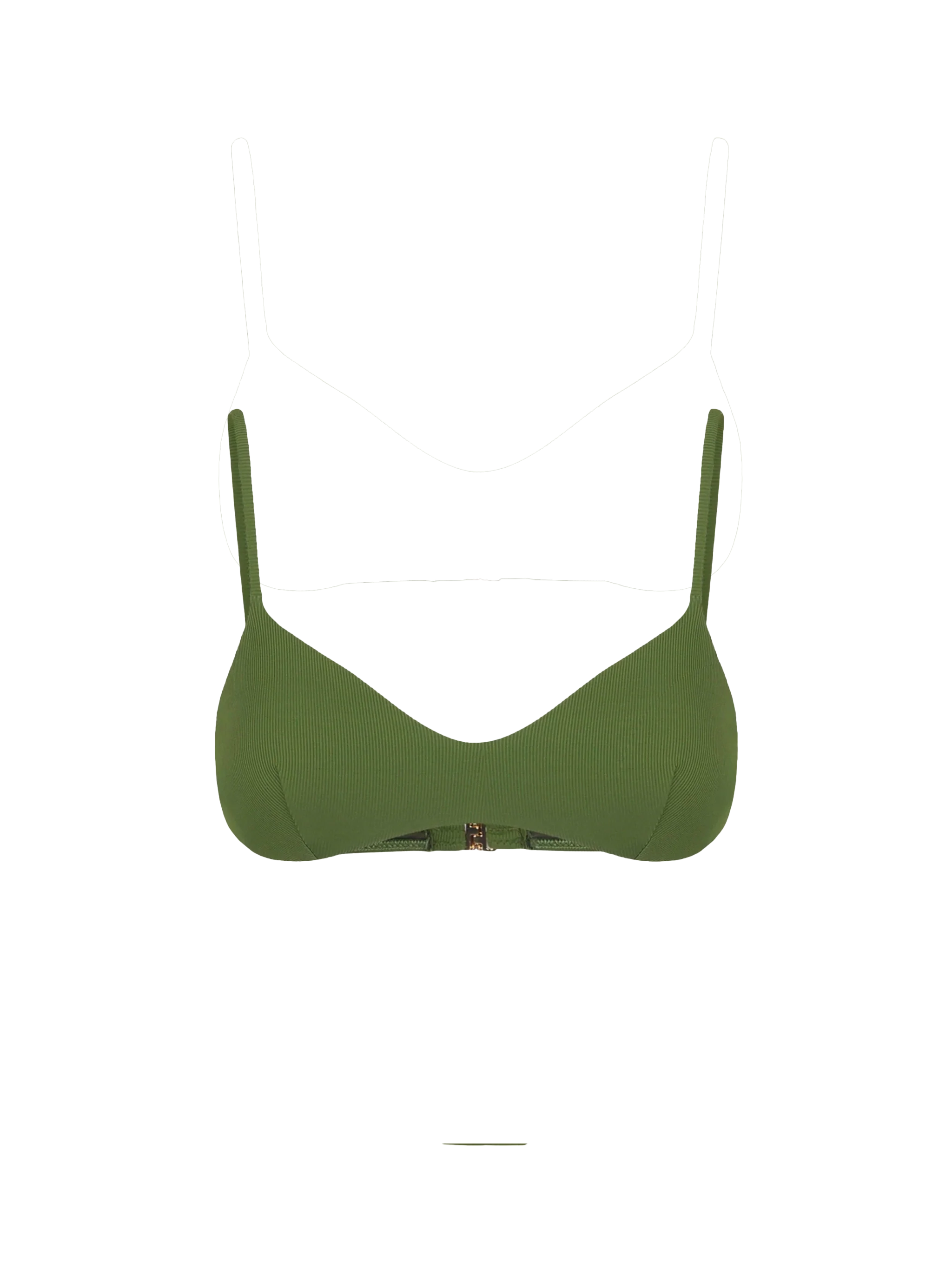 Militärgrünes geripptes Bralette-Top