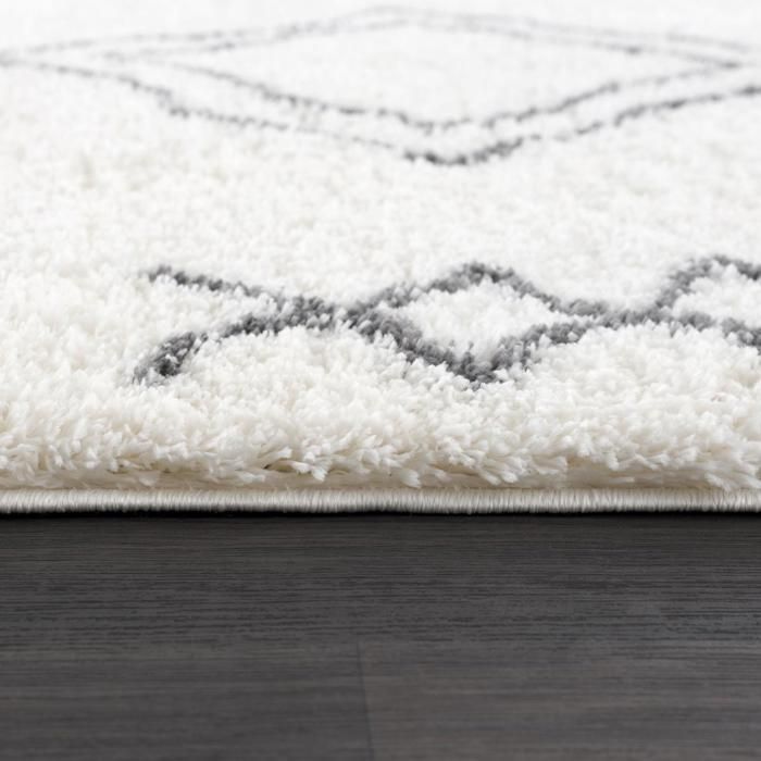 Berberteppich 120x170 cm, gewebtes Ethno-Muster LYN4 SOFT 3, Creme
