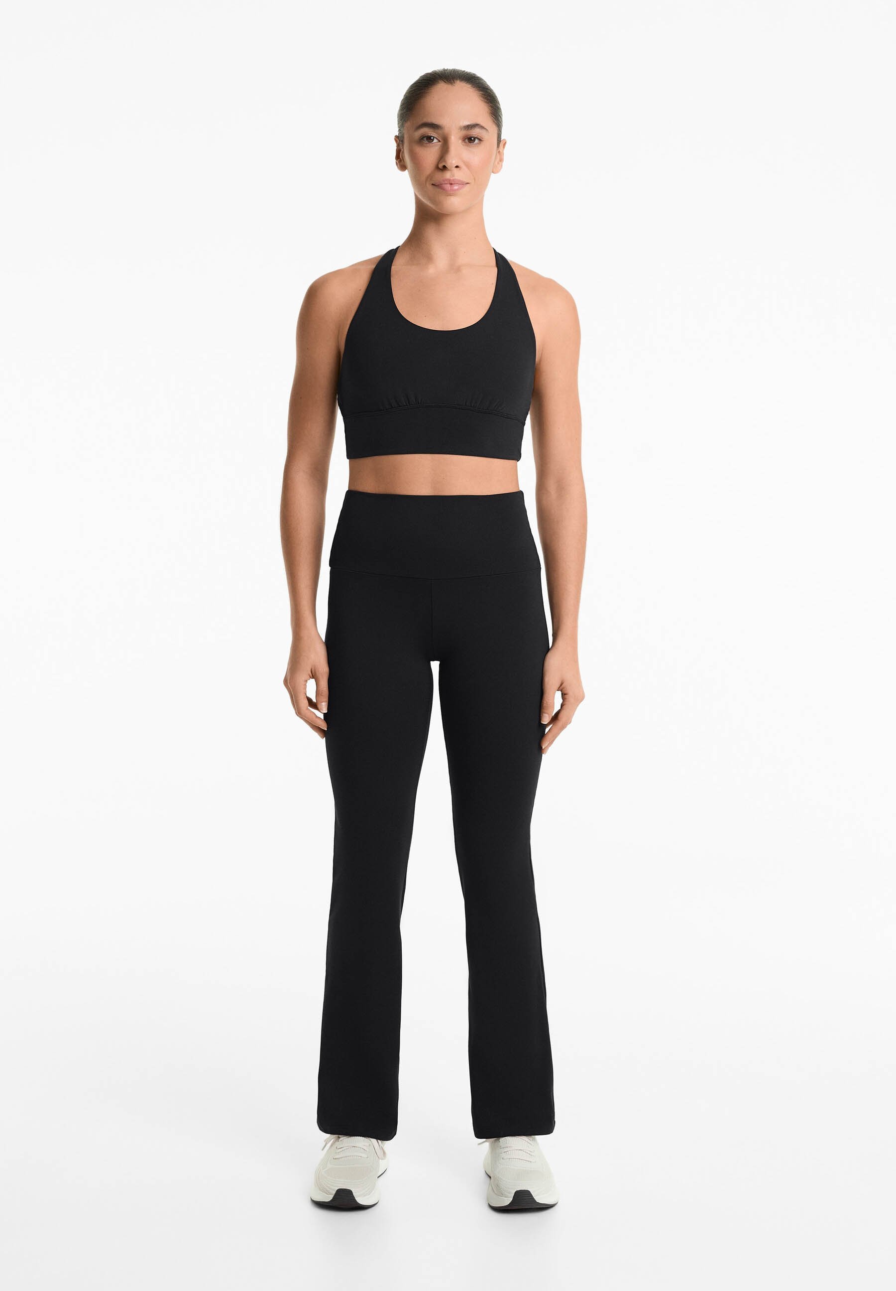 OYSHO HIGH-RISE COMFORT FLARE - Broek - zwart