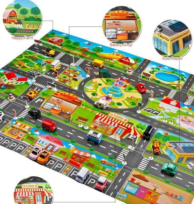 Juguete infantil para niños de 3 a 7 años, juego de 40 mini coches y tapete de juego de tráfico para niños, 51,18