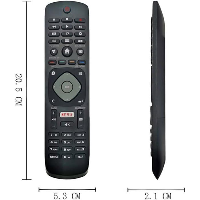 Mando a distancia universal de repuesto para mandos a distancia de televisores Philips.