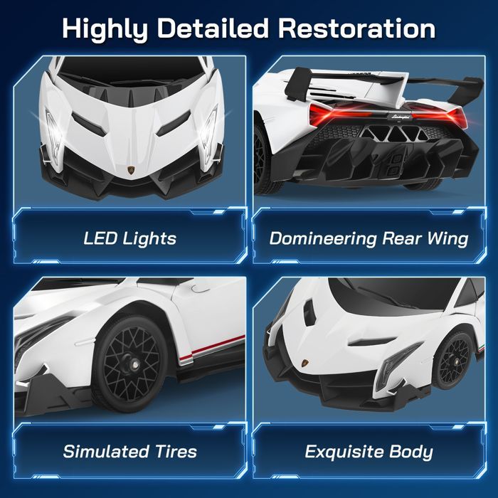 Lamborghini RC-auto, 1:18 4WD RC-driftauto met LED-verlichting, snelheid 20 km/u, speelgoedraceauto, cadeau