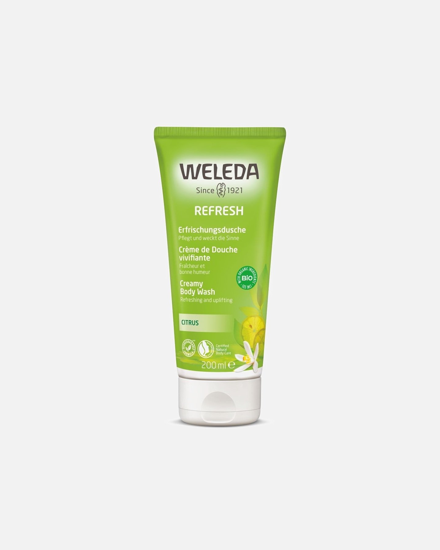 Weleda valomasis citrusinių vaisių gaivinantis dušo kremas, 200 ml