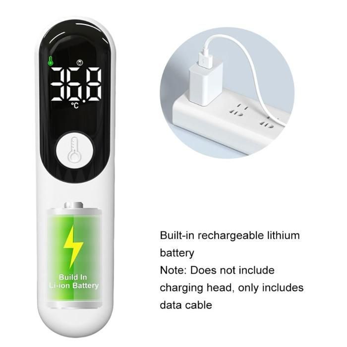 Termómetro de frente sin contacto para adultos y bebés, termómetro para bebés recargable por USB, termómetro infrarrojo multicolor.