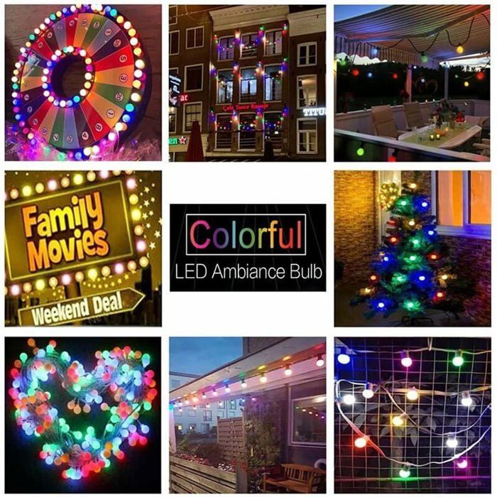 Ampoule LED Couleur B22 3W équivalente 30W 300LM AC 220V B22 Baïonnette Ampoules Guirlande Couleur LED Ampoules- Lot de 40