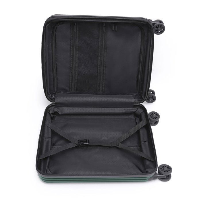 CabinFly Cruisair Expandable Cabin Suitcase, ABS Hard Shell, 55x35x25 cm, Green, 4 Spinner Wheels, TSA Lock