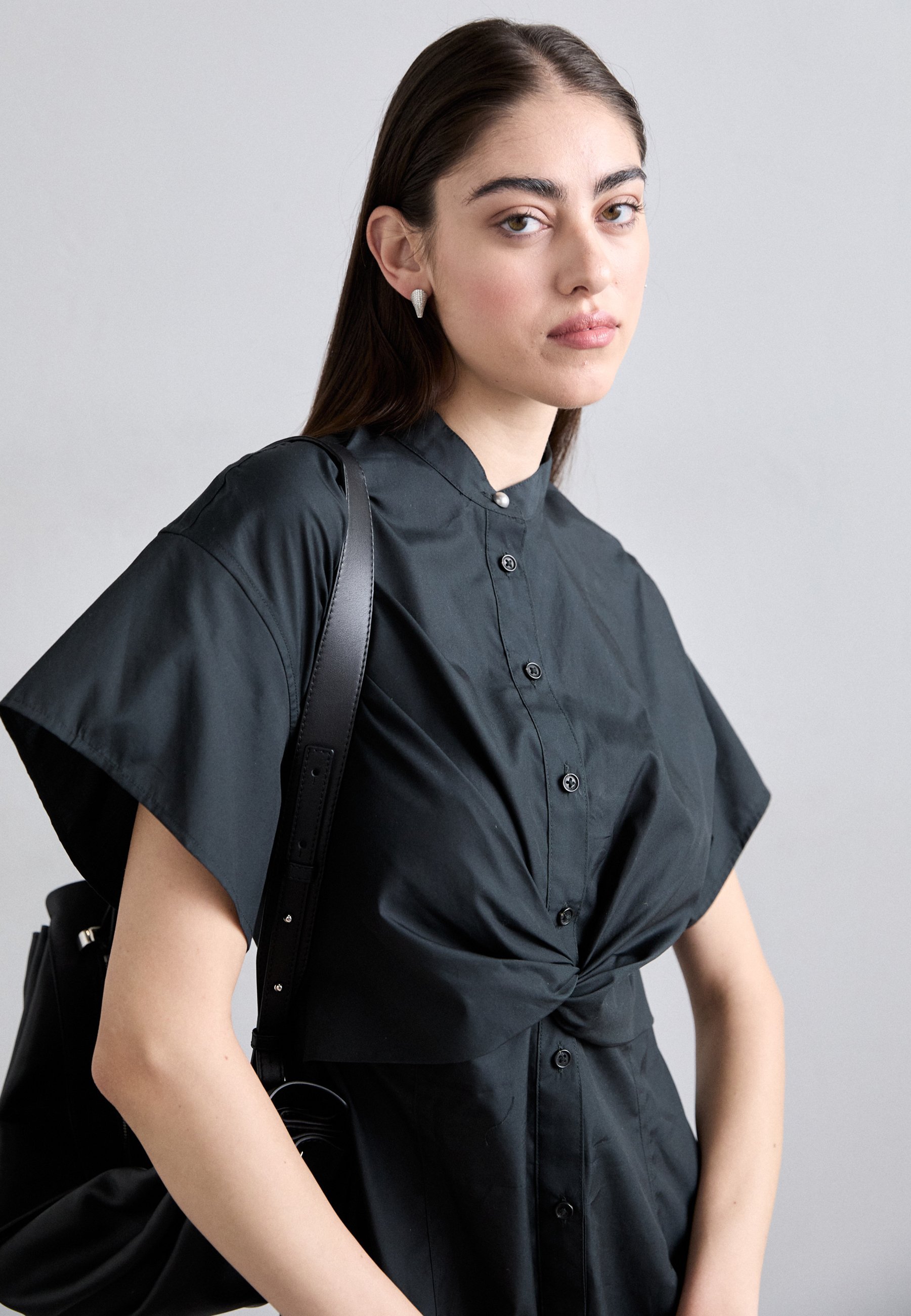 Robe chemise GRETCHEN en popeline rag & bone - noire
