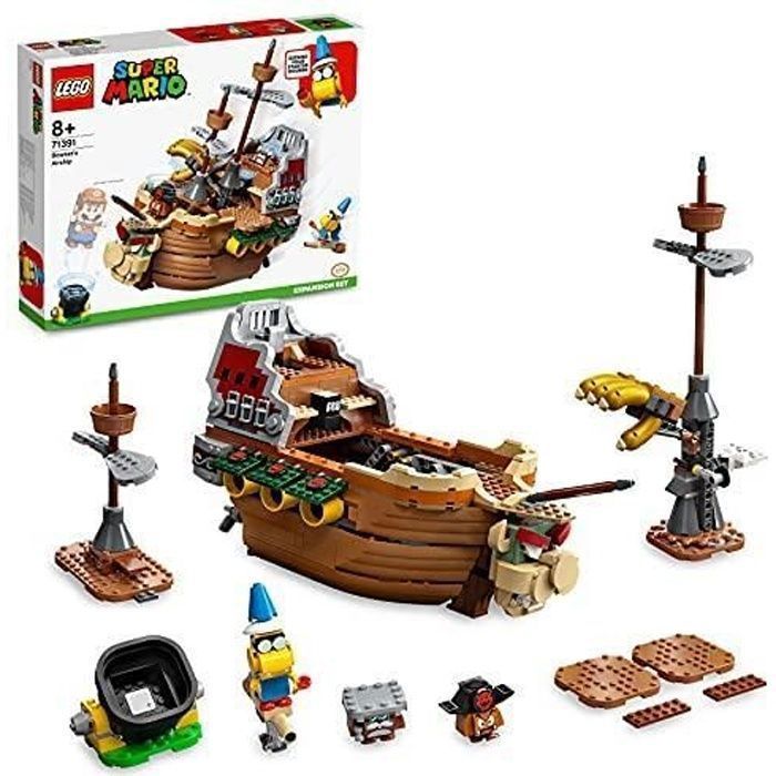 Set di costruzioni LEGO Super Mario - Fortezza volante di Bowser - 3 minifigure incluse