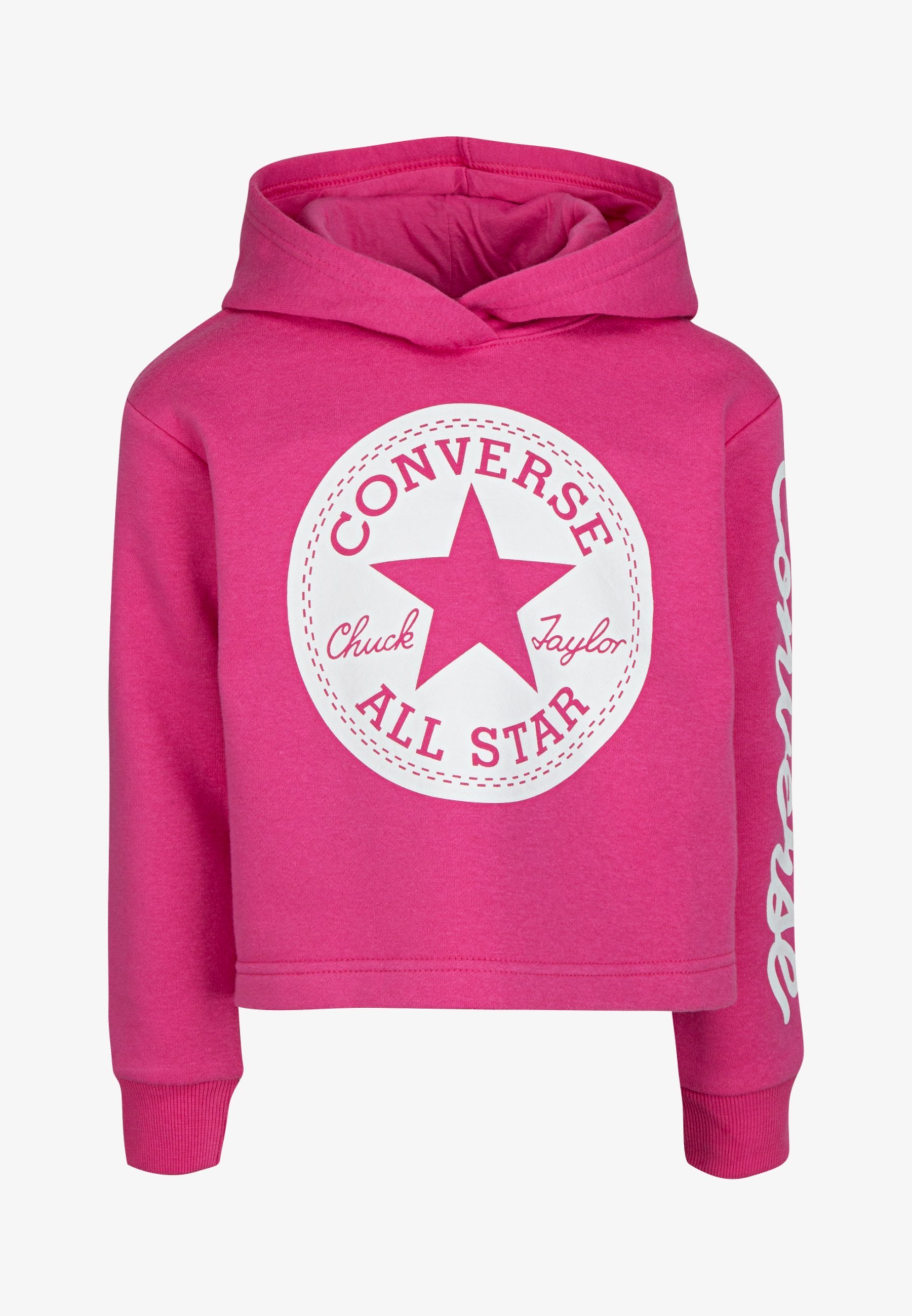 Converse CHUCK PATCH CROPPED - Sweat à capuche - rose