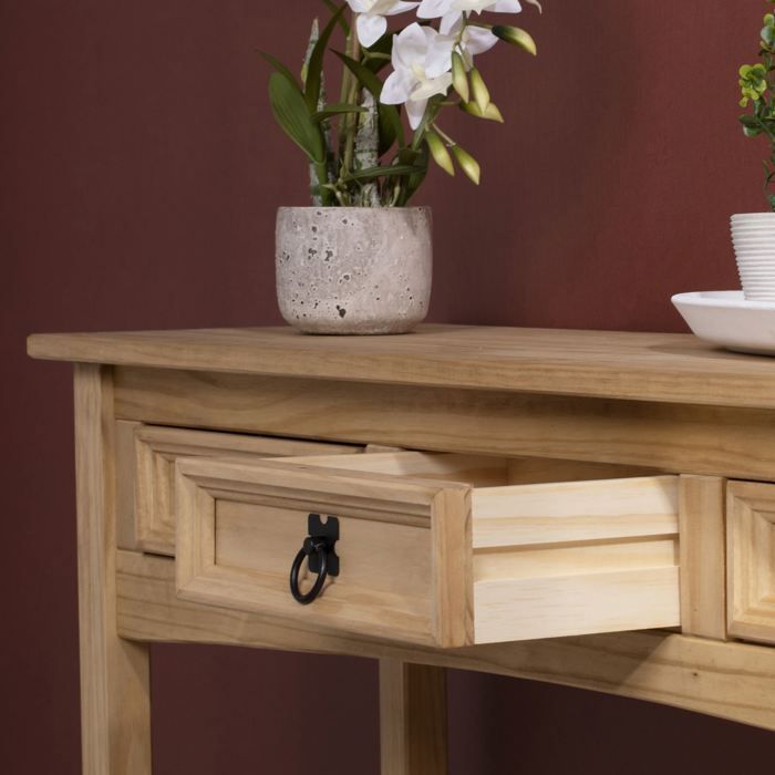 IDIMEX Console Meuble SALSA Table d'appoint en Bois, Meuble de Rangement Entrée ou Salon, avec 3 tiroirs, en pin Massif
