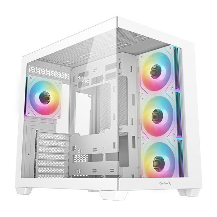 PC Case - DEEPCOOL - R-CG530-WHADA4-G-1 - Mini Tower - Mini-ITX / Micro-ATX / ATX & Micro-ATX Form Factor - 4 ARGB Fans - White