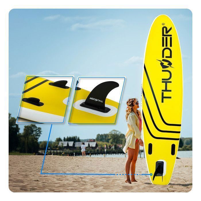 THUNDER® COAST YELLOW 320cm Paddleboard | Gonfiabile | PVC resistente | Accessori completi | Giallo | Per touring