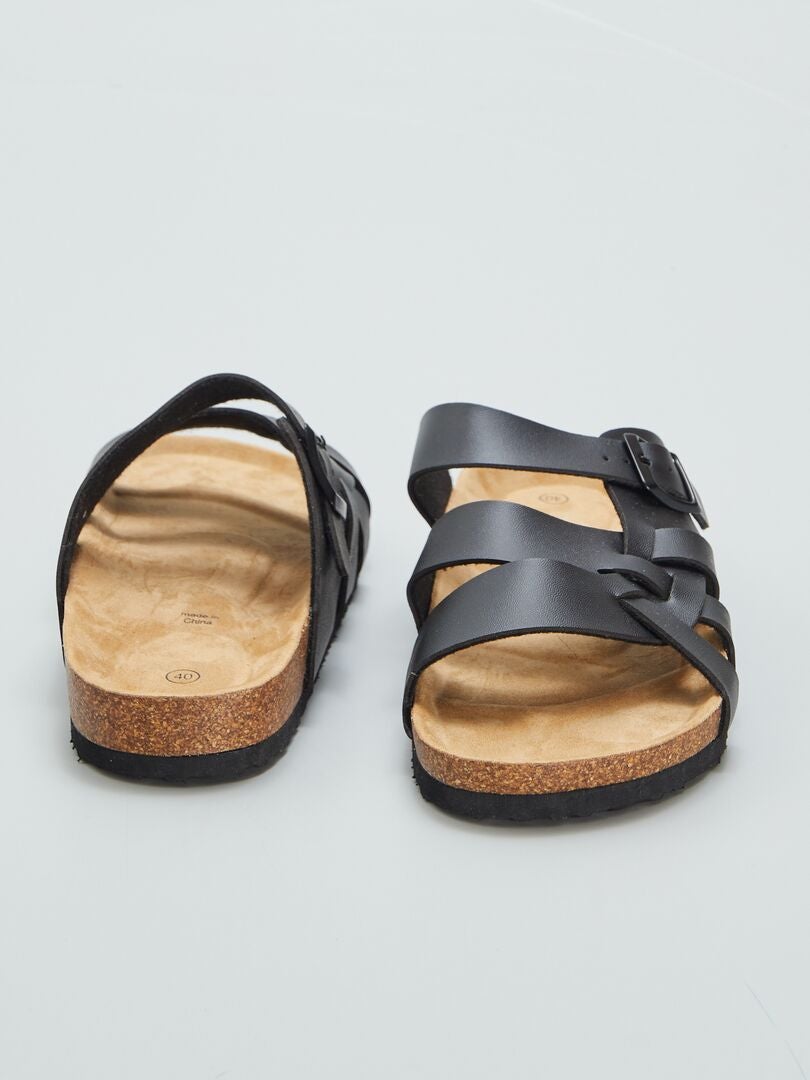 Mules de color liso - negro