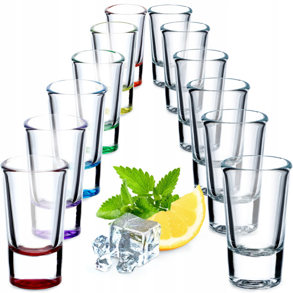 Kieliszki Do Wódki Shotów 28ml 12szt Kolorowe