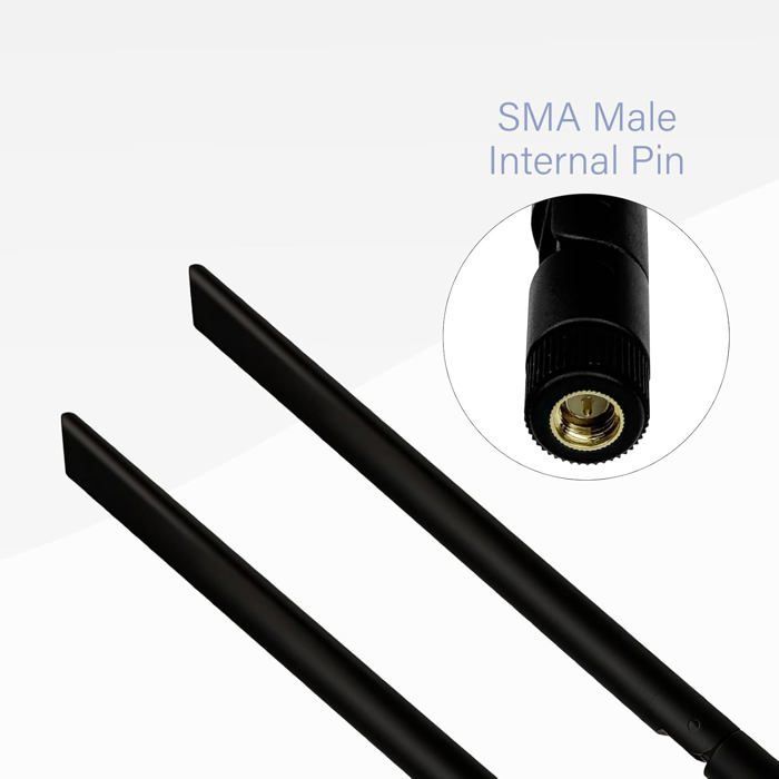 10DBI MIMO SMA Dualband-WLAN-Antenne (2,4 GHz/5,8 GHz) mit Rundstrahlcharakteristik für WLAN-Router, IP-Kameras, Sicherheitssysteme, USB-Adapter und Karten