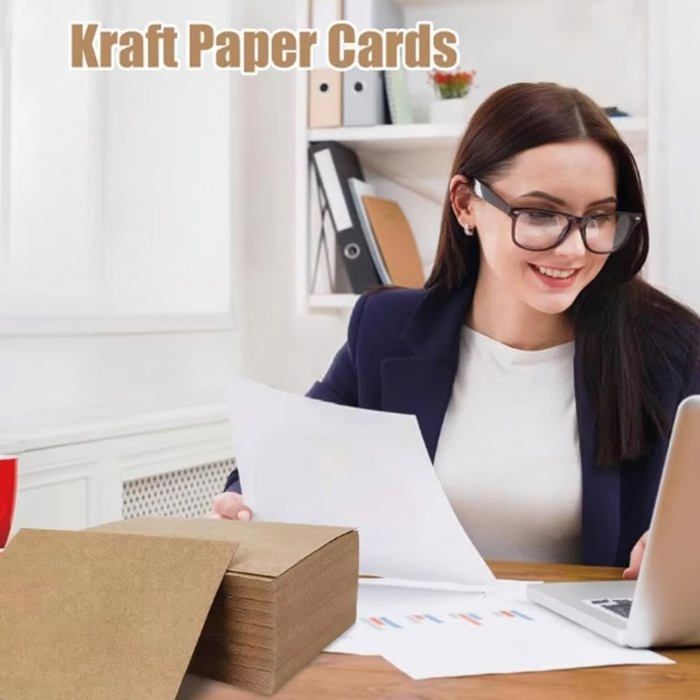 A4 kraftpapier - bedrukt - pak van 100 vellen - 120 g - bruin - matte afwerking - ideaal voor knutselprojecten