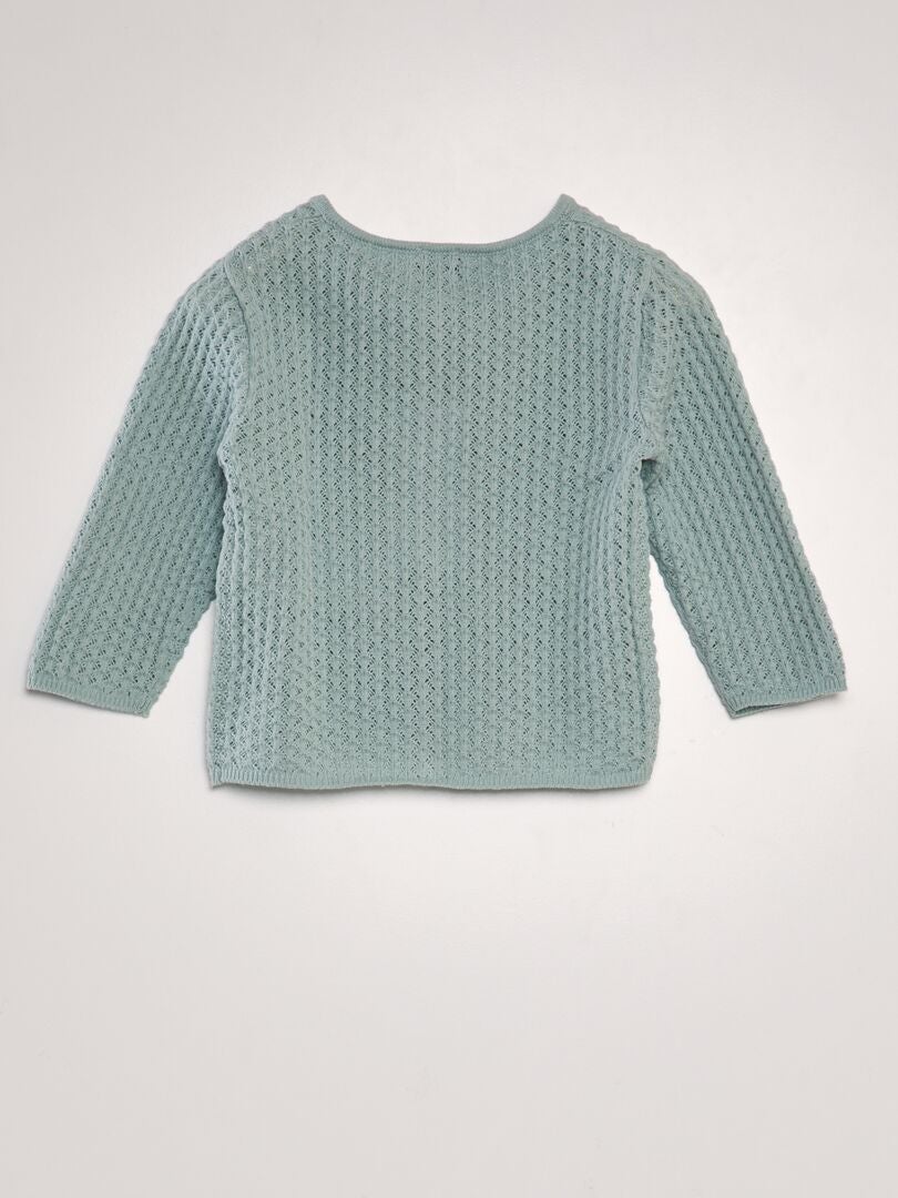 Gebreid vest met patroon - BLAUW