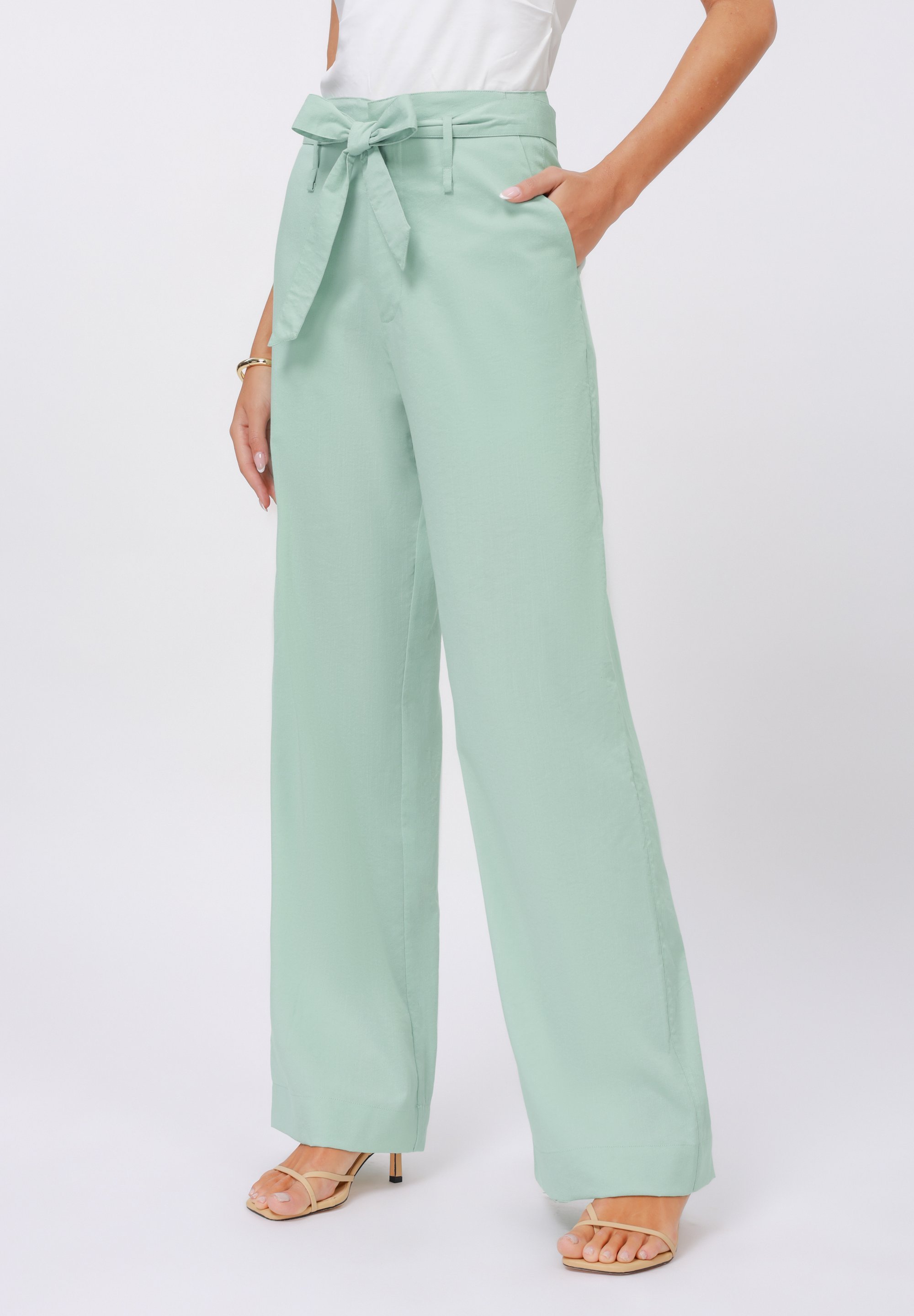 Anna Field lange broek - saliegroen