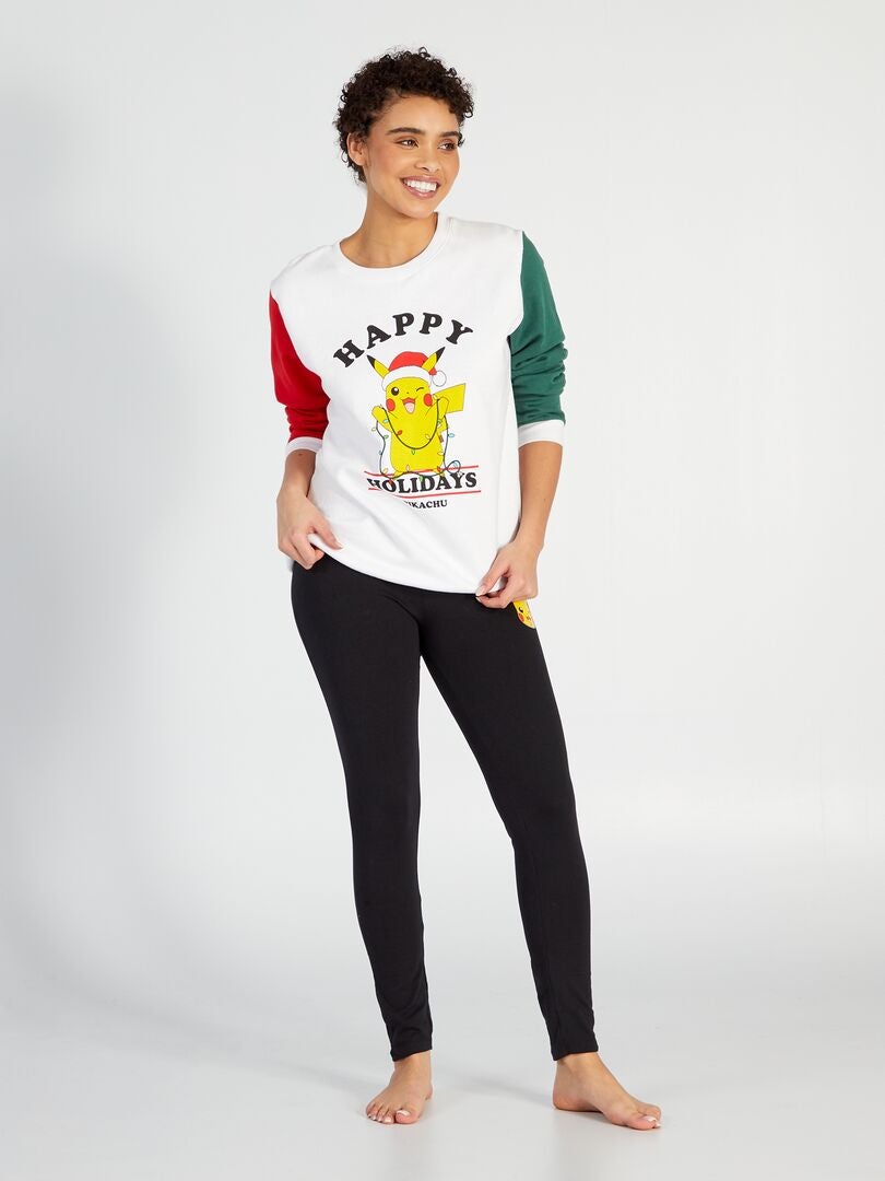 Pijama navideño de Pikachu - Blanco/Rojo