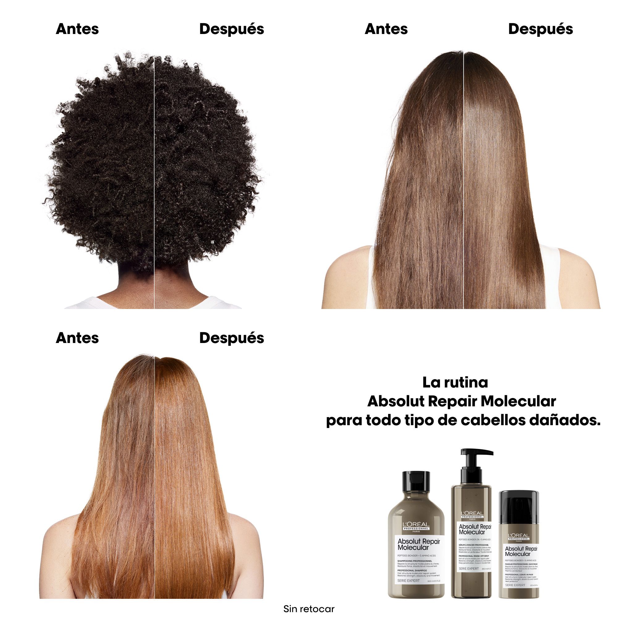 Absolut Repair Molecular sulfate-free šampūna Serie Expert uzpilde Salonu šampūni