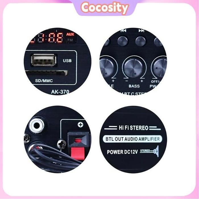 Sistema estéreo para coche Cocosity de 400 W (2 x 200 W) con amplificador de audio HiFi, subwoofer y sistema de vídeo - Negro