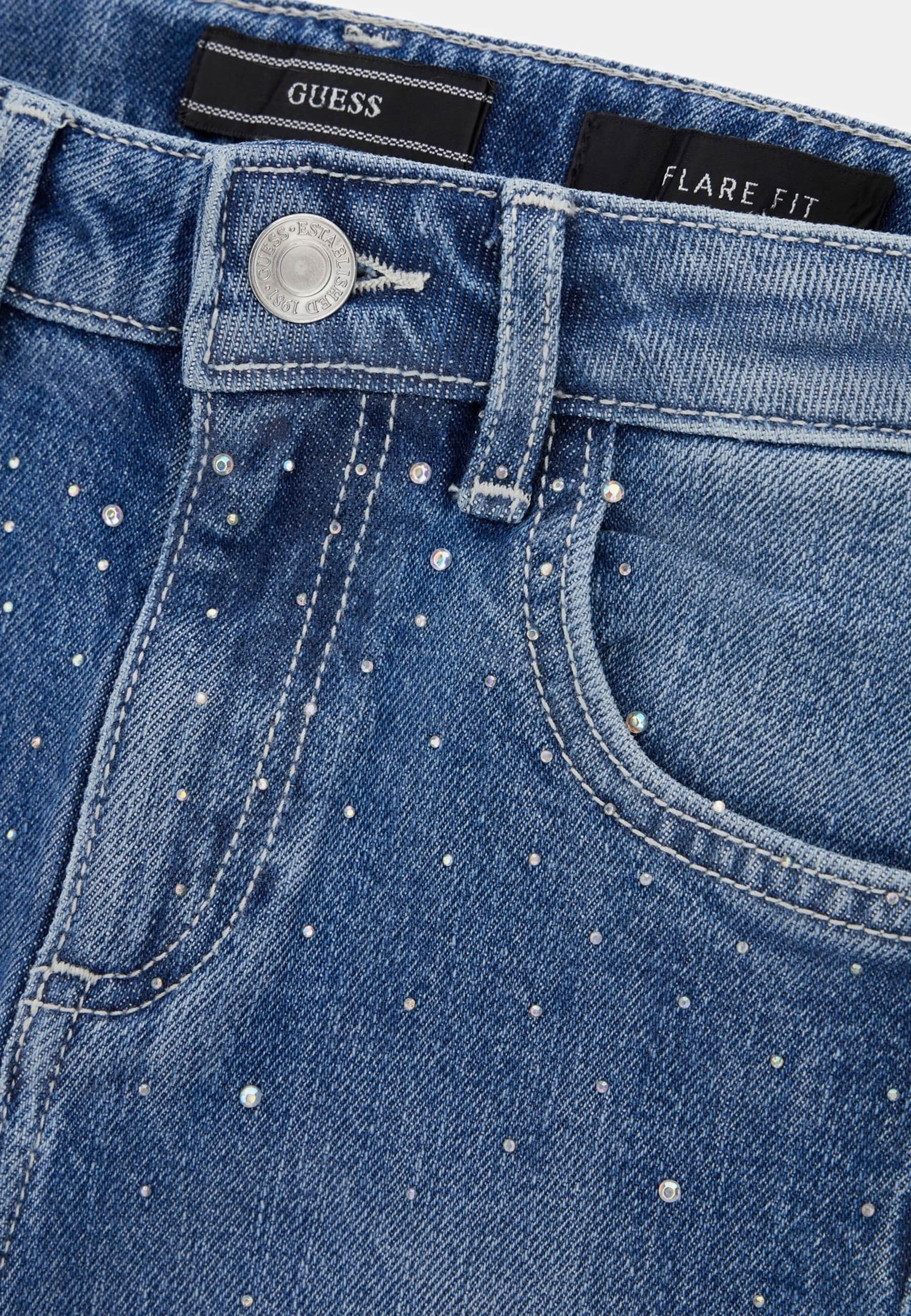 Guess FLARED STRASS - Bootcut jeans - blauw