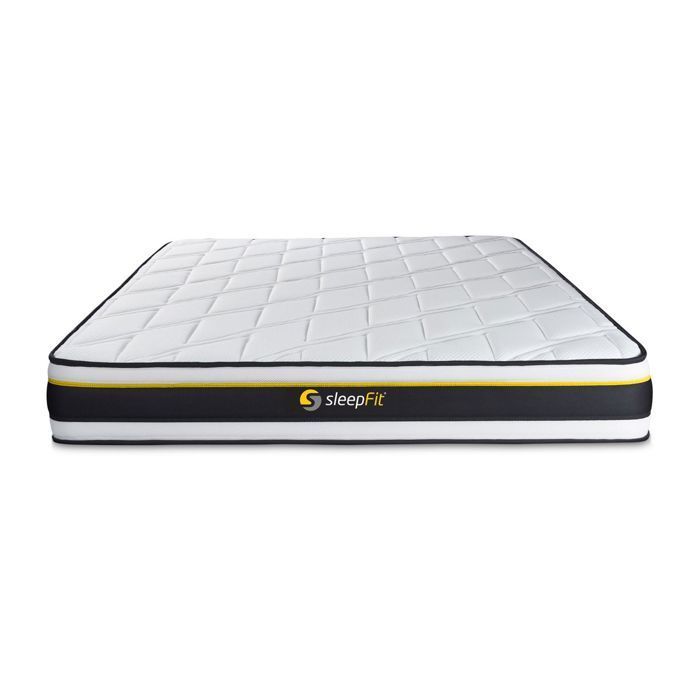Ensemble double sommier 80x200 + matelas SOFT 160x200 - Noir - Mousse polyuréthane - Très ferme - A lattes