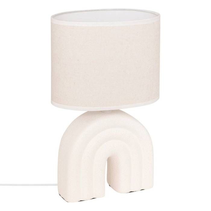 Lámpara de mesa Gabin con forma de seta, blanca, 32 cm de alto - Atmosphere Interior Designer