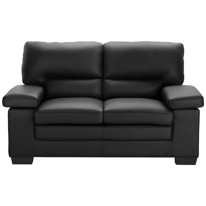 Sofá de 3 plazas, sofá de 2 plazas y sillón MIMAS en piel de búfalo - Negro