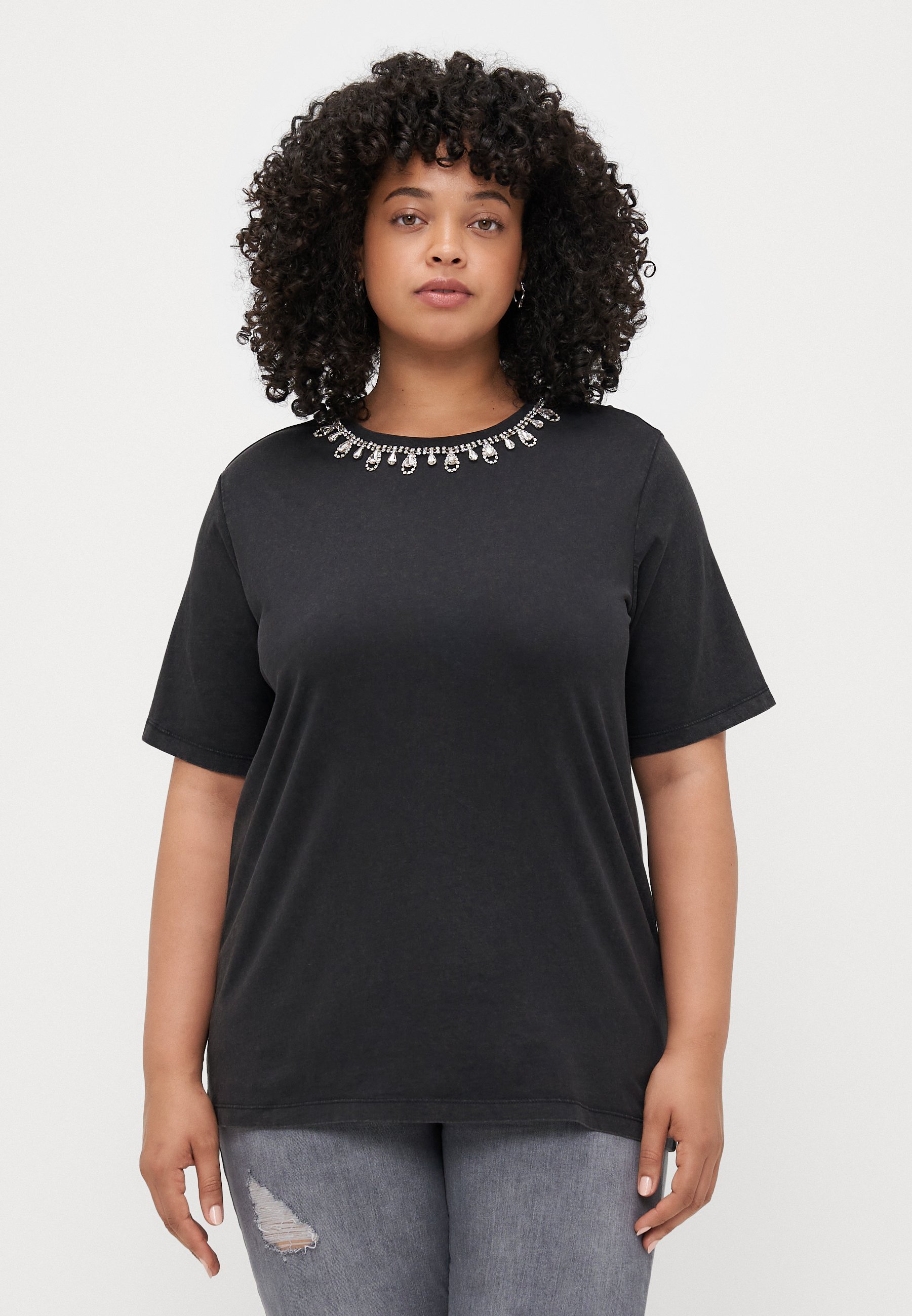 ALLEEN Carmakoma CAROZIAS LEVENSKETTING - T-shirt met print - zwart