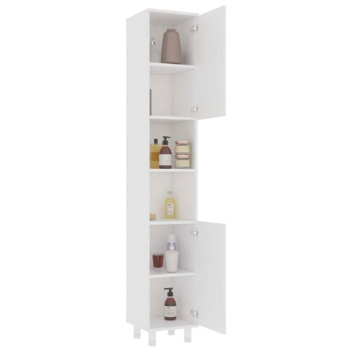 Badkamermeubelset - KALISSE - 3-delig - Wit - Samengesteld hout - 80x20,5x64 cm - 30x30x179 cm