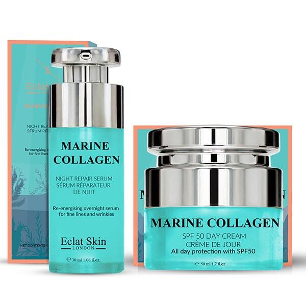 Set de sérum y colágeno marino con SPF 50 de Eclat Skin London