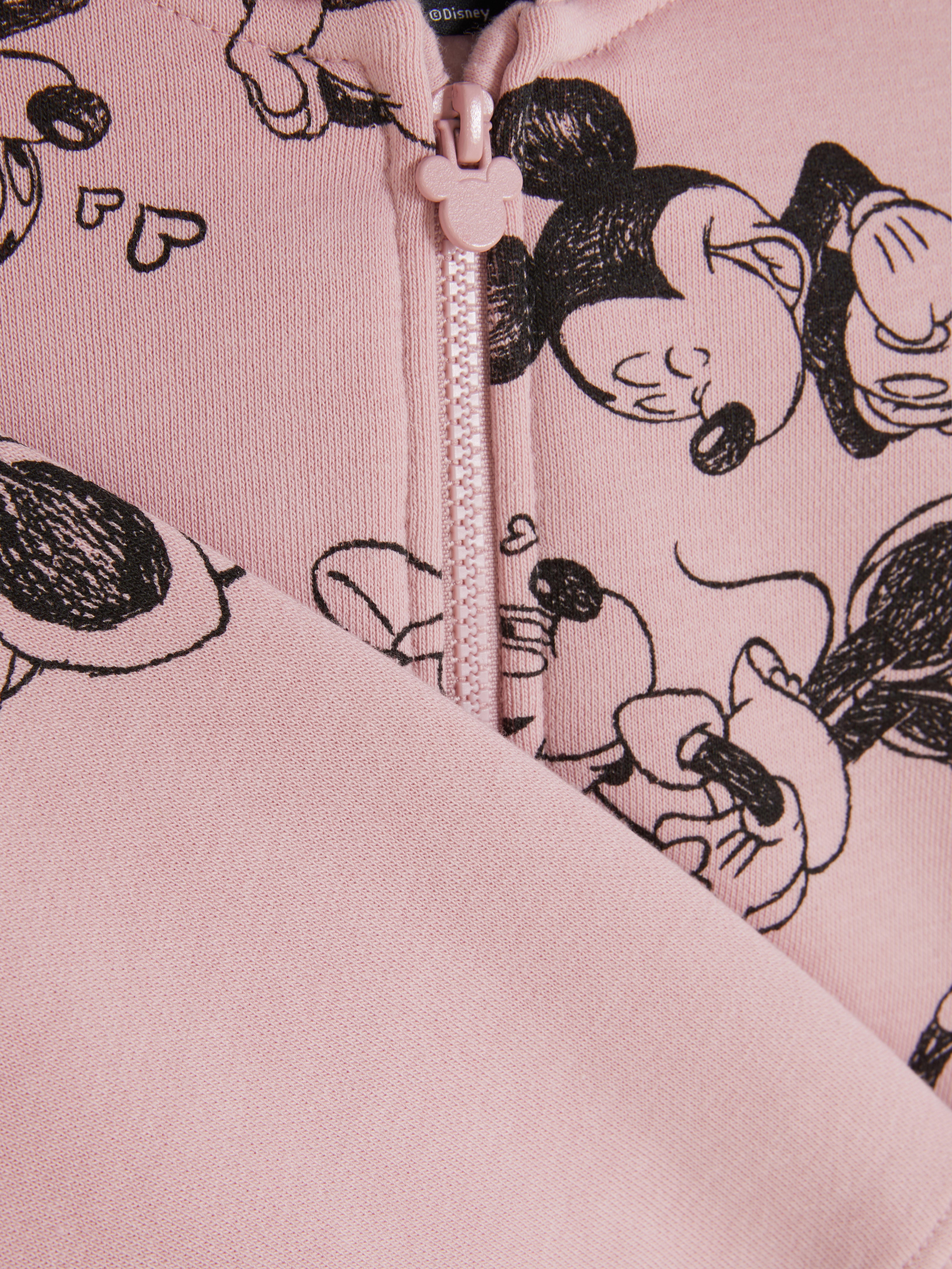 Disney Mickey und Minnie Maus Hoodie Ein Disney Hoodie mit aufgesetzter Kapuze, Frontreißverschluss und Kängurutasche