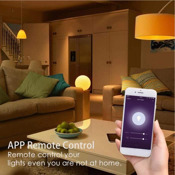 3pcs Ampoule LED intelligente E27 7W Changement de couleur Télécommande WiFi Compatible avec Alexa Google Home Siri IFTTT