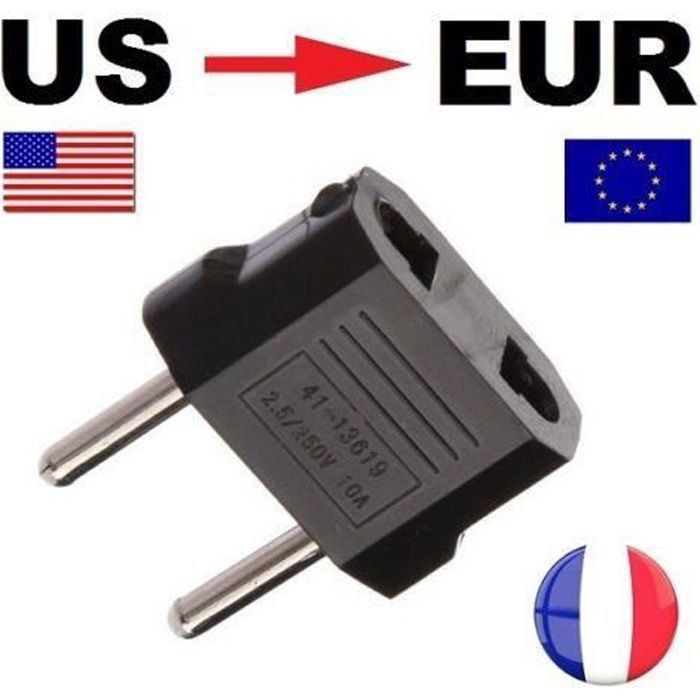 SIMPLISIM: Adaptador de viaje de EE. UU./China a UE/Francia/Europa (lote x3)