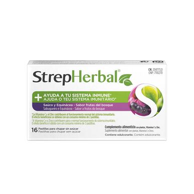 StrepHerbal seljanmarja ja punahattu 16 imeskelytablettia
