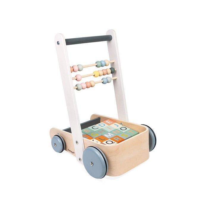 ABC Sweet Cocoon Walker - JANOD - Madera - 20 cubos de números y letras - Ábaco