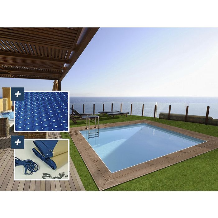 Piscina retangular de madeira 
