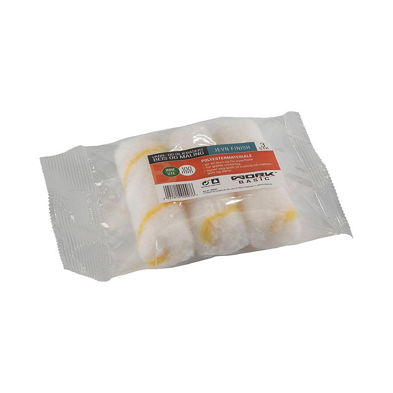 Work Basic Rulle 3-pack 100 mm polyester, Work