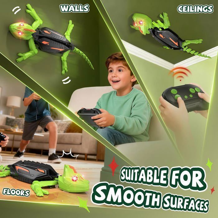 Remote Controlled Gecko - Remote Control Lizard with Light-Up Eyes - Climbs Walls and Ceilings - Toy for Children Ages 4-10+