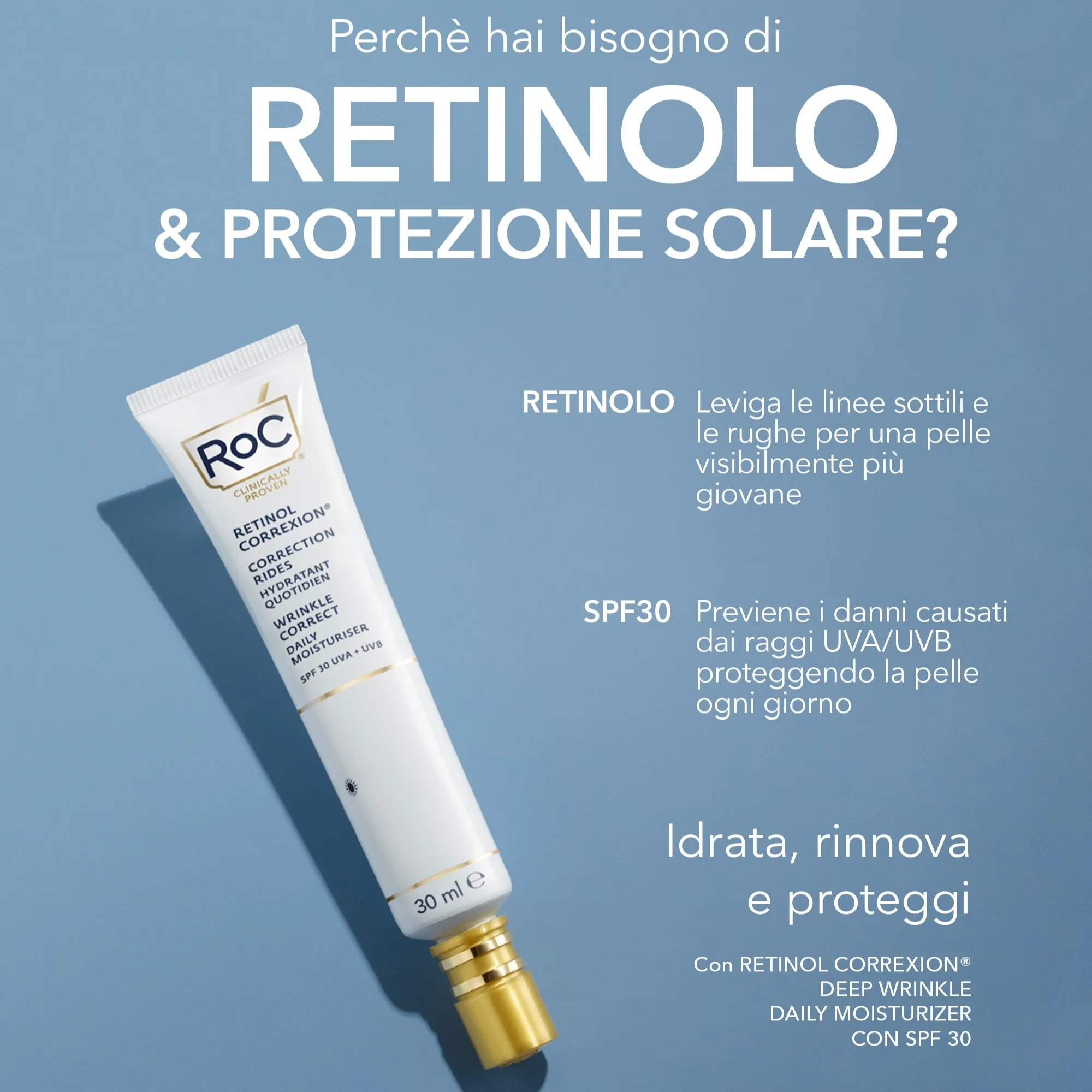 Retinol Correxion Wrinkle Correct Crema Viso Giorno SPF30 - Crema viso giorno antirughe, Crema viso giorno idratante