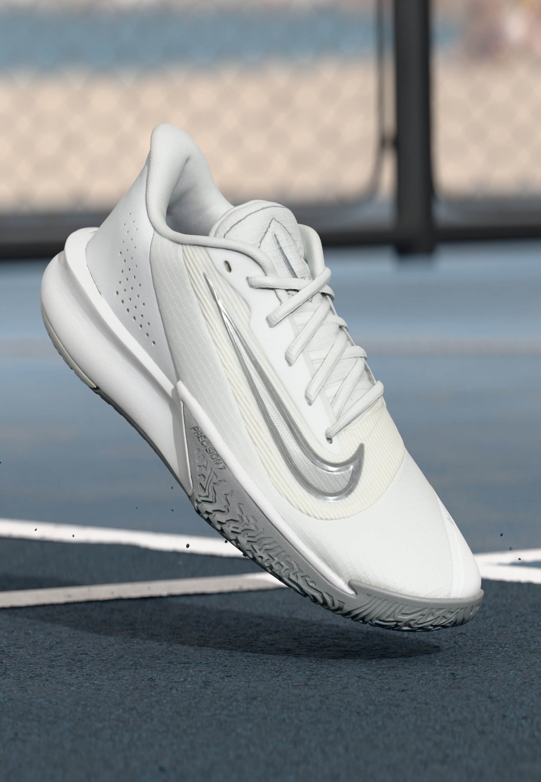 Nike Performance PRECISION VII - Koripallokengät - summit white/metallic silver