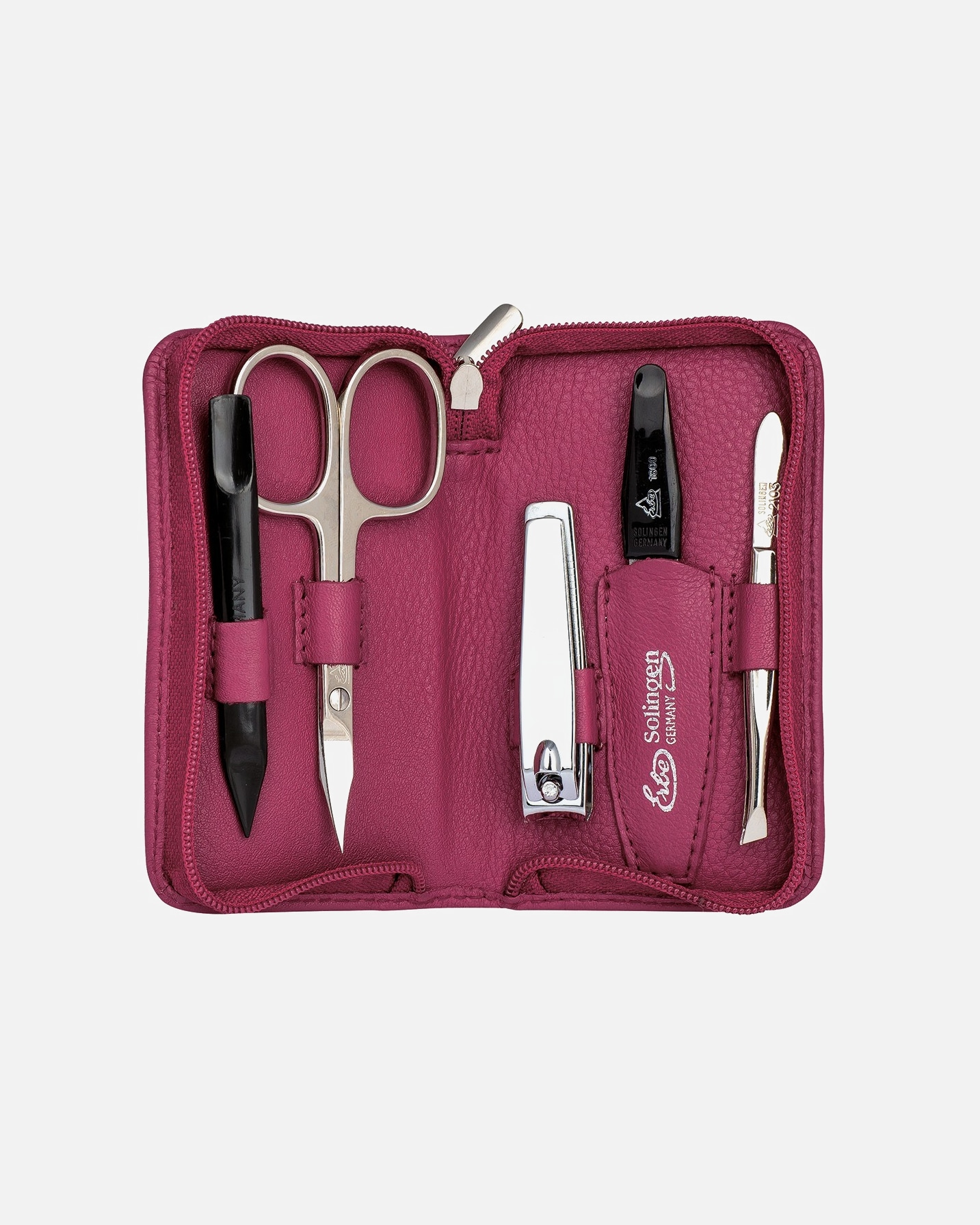 Trousse à crayons ERBE Siena, coffret manucure, trousse de voyage, série Siena, rose, 5 pièces. - 1 pièce