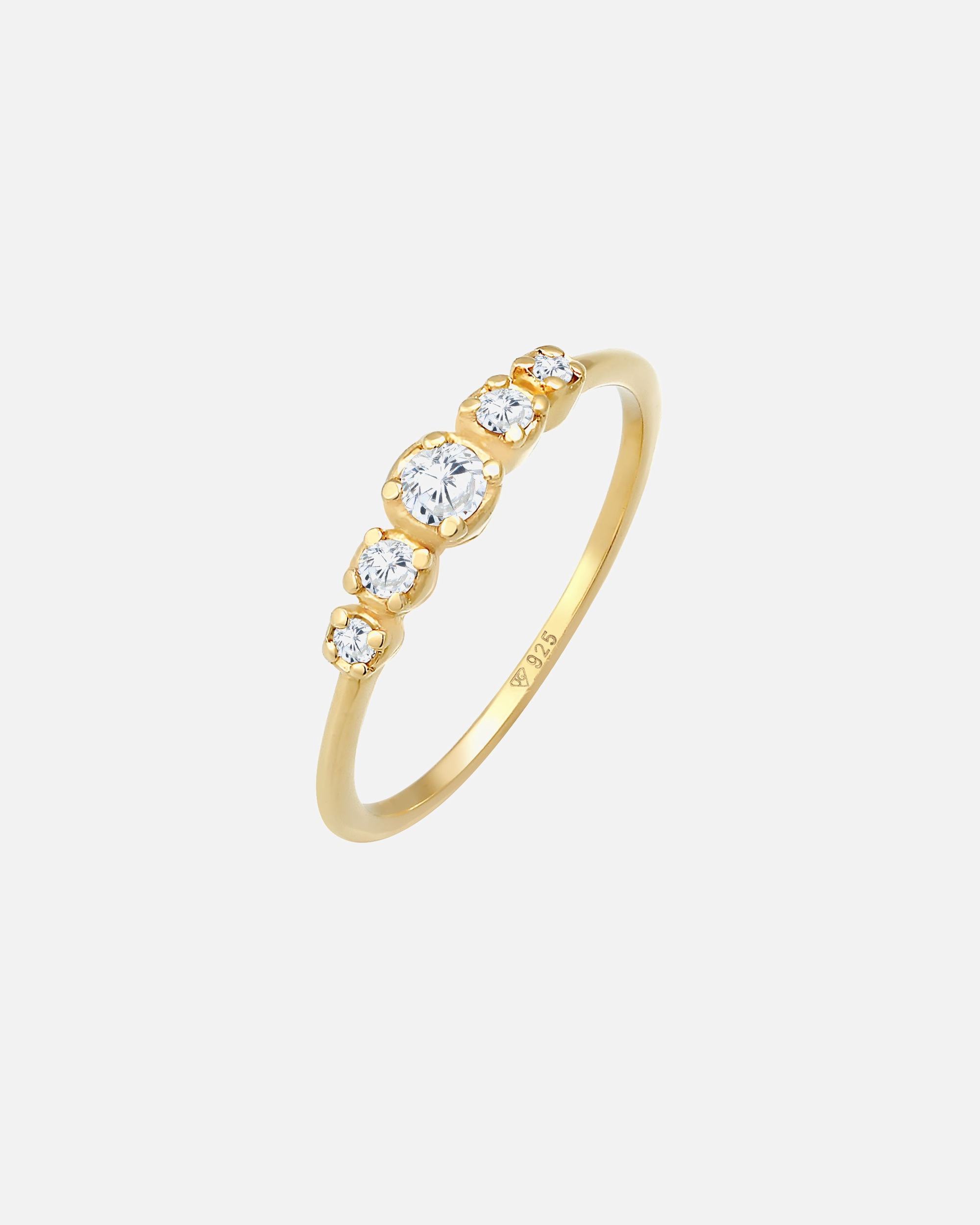 Elli Dames Engagement Éternité Elegant avec pierres de zirconium en argent sterling 925 plaqué or