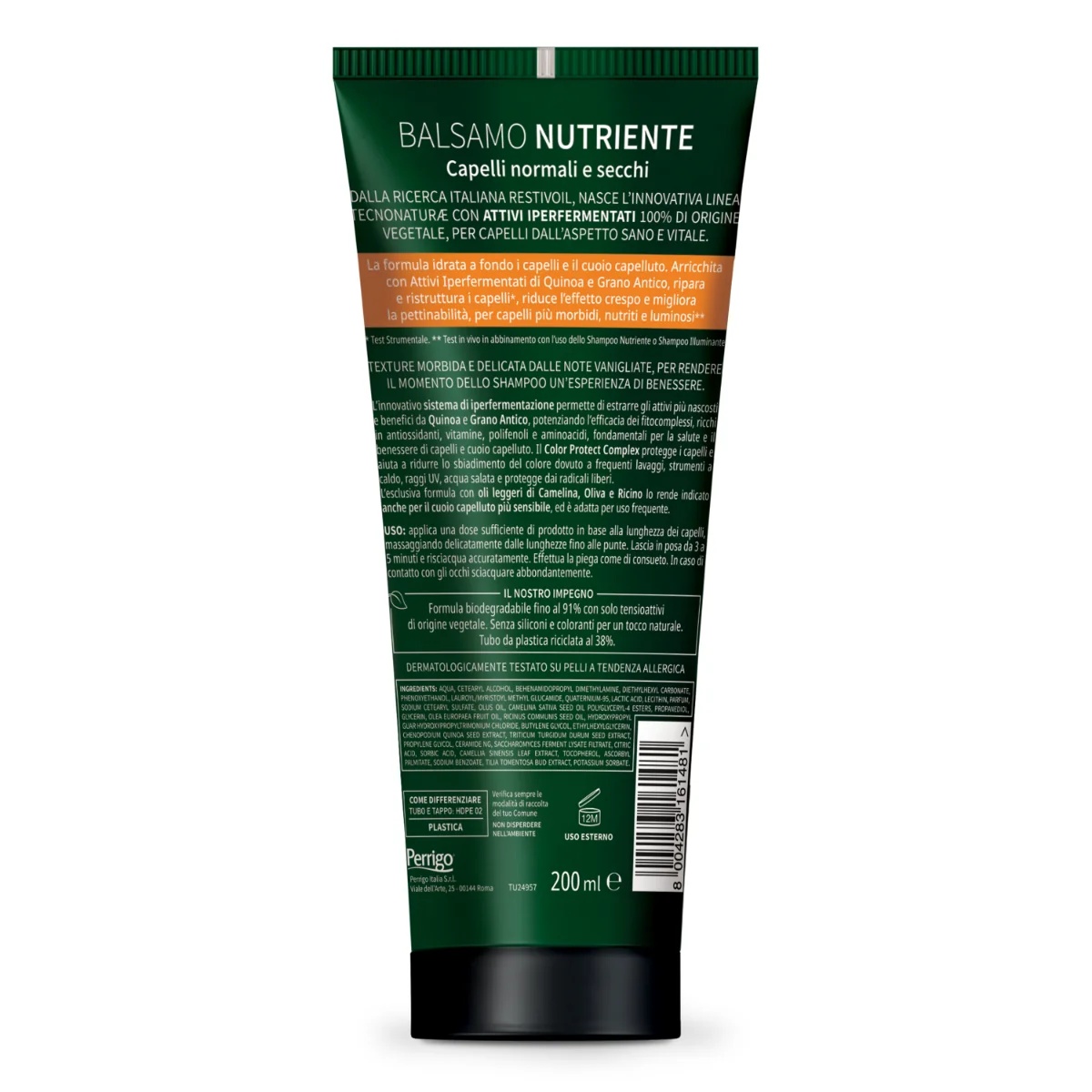 RESTIVOIL Restivoil Tecnonaturae Après-shampoing Nourrissant 200 ml Pour cheveux normaux à secs