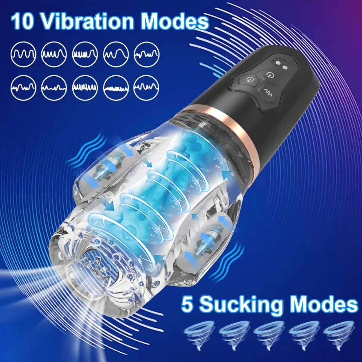 Erotický doplnok Intima Rocket Thrust Masturbator - čierny