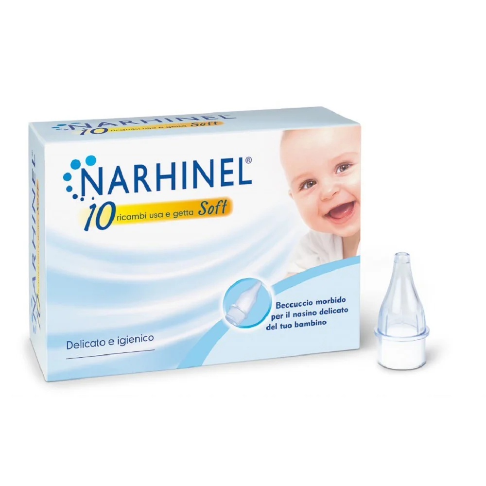 NARHINEL Narhinel 10 cartuchos de repuesto desechables para aspirador nasal con superficie blanda