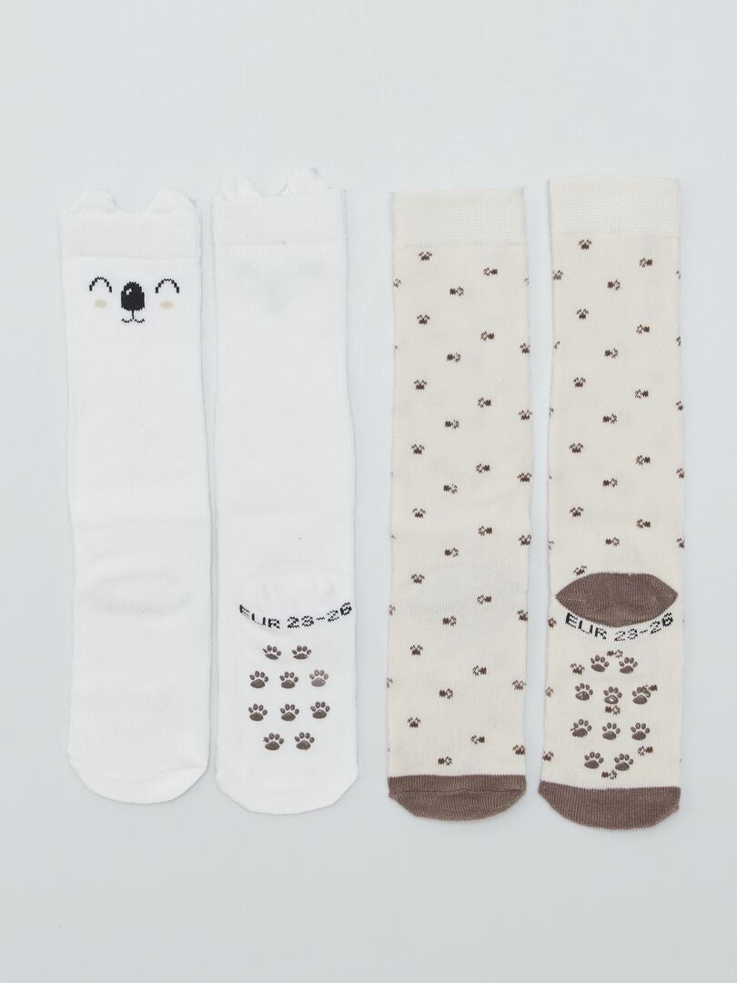 Conjunto de 2 pares de meias antiderrapantes - CINZA